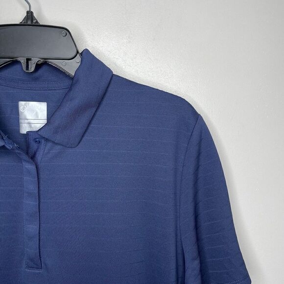 CALLAWAY Mens Opti-Dri Performance Polo Shirt NEW Large L Snap Navy Stripe Golf - Picture 2 of 9